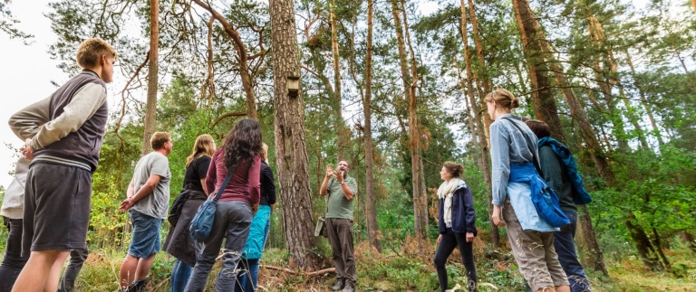 Gruppe im Naturpark Nossentiner Schwinzer Heide bei einer Führung