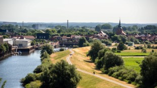 Blick auf den Hafen von Boizenburg