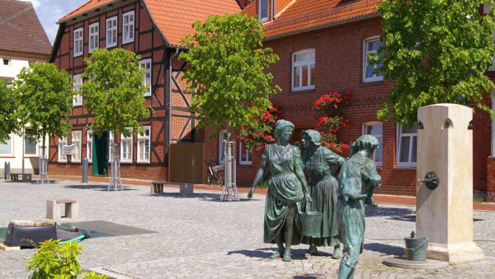 Der Brunnen auf dem Marktplatz in Hagenow Foto: Stadt Hagenow