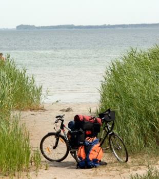 Fahrräder am Strand